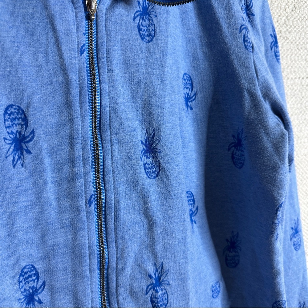 LILLY PULITZER Bennet blue Pineapple Burnout zip front Skipper jacket SIZE M - Picture 4 of 10